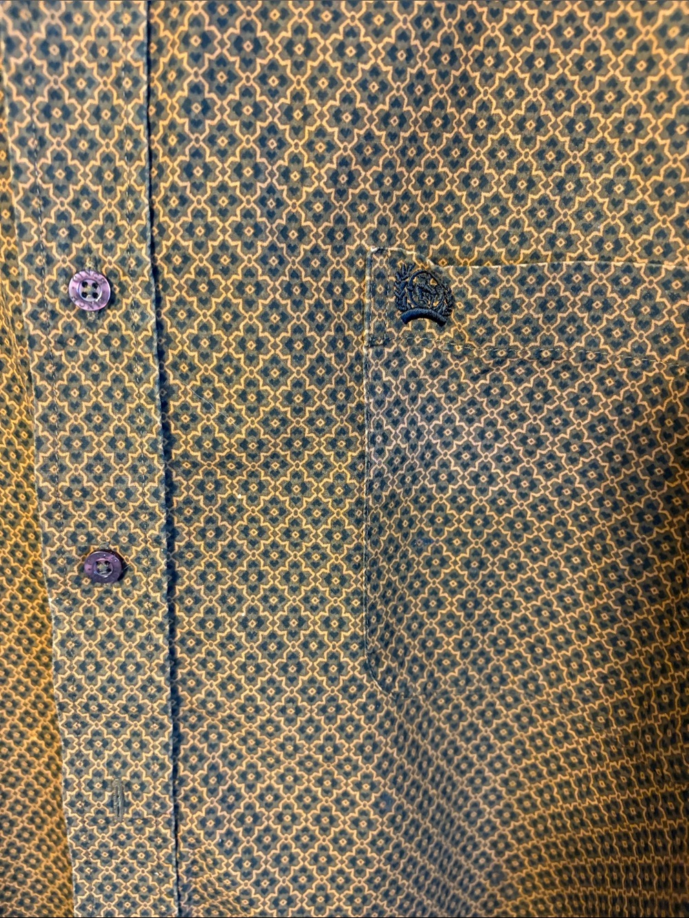 Cinch Men's Brown Geometric Button-Down Shirt Size XL - Picture 2 of 9
